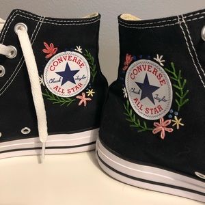 Floral Embroidered Converse